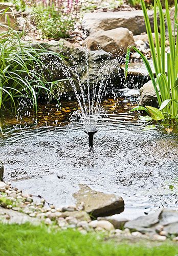 Pumpe für Wasserspiel, Wasserfall und Fontäne finden Sliderbild