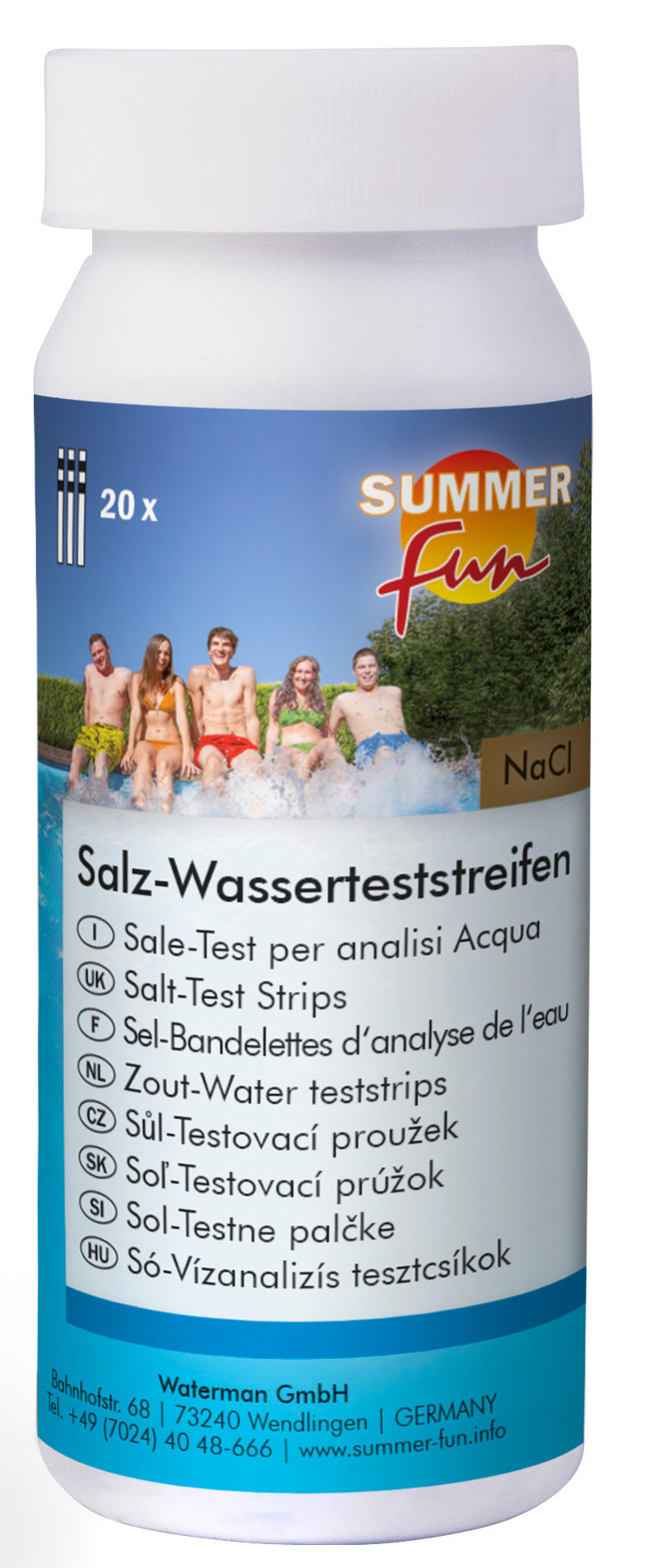 Summer Fun Wasserteststreifen zur Messung von Salz (NaCL) im Blister