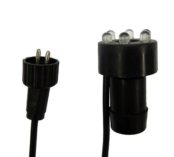 Heissner LED-Lampe für Steinbrunnen, Xenon Weiß, blau/weiß, Durchmesser 30 mm, Kabellänge 150cm, 3/4 " Schlauchanschluss (ET20-16909)