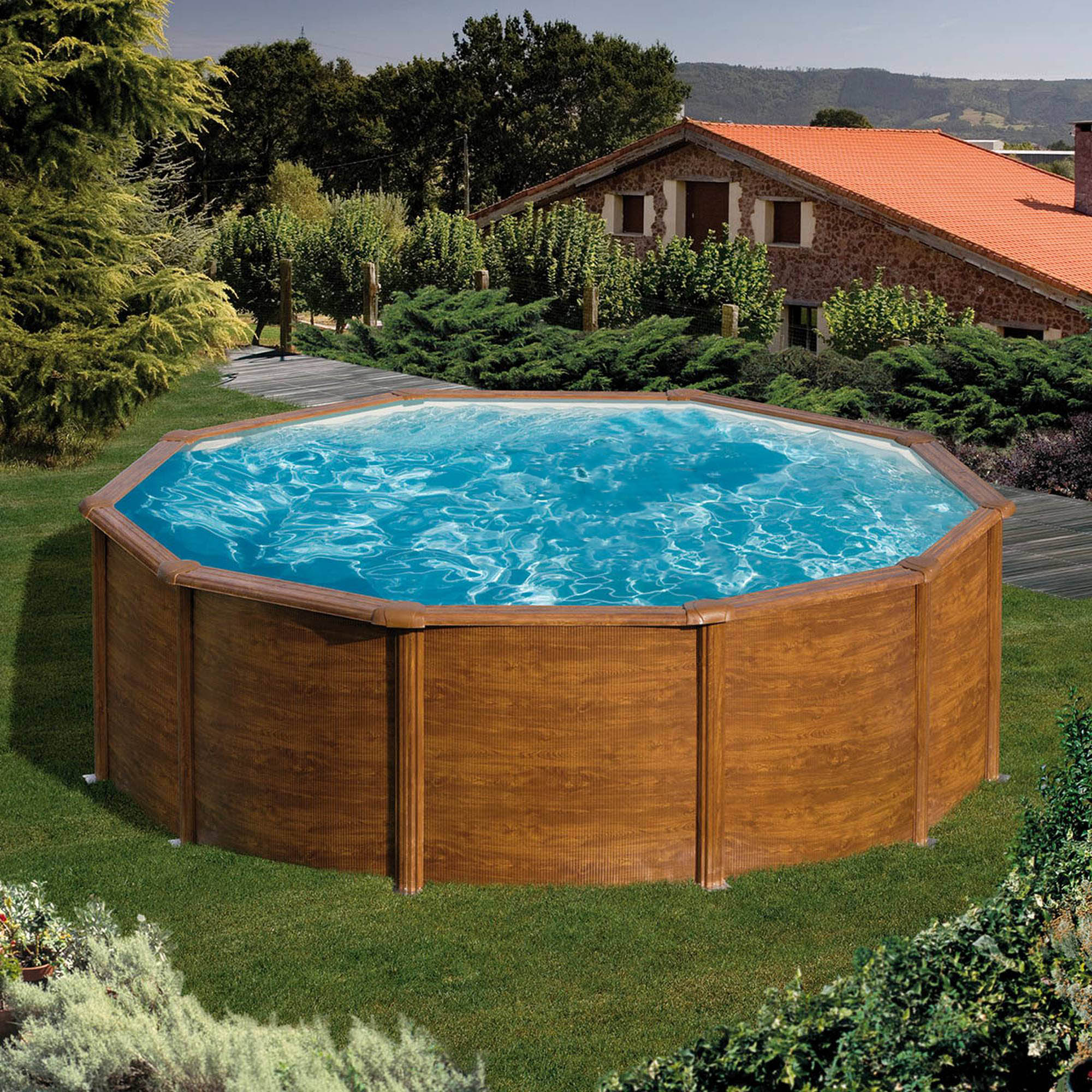 Summer Fun Rundbecken-Set Holzfarben Ø460x120cm