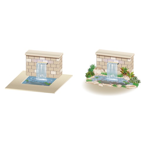 Heissner Wasserfall-Element Edelstahl 30 cm mit LED (W483-00)