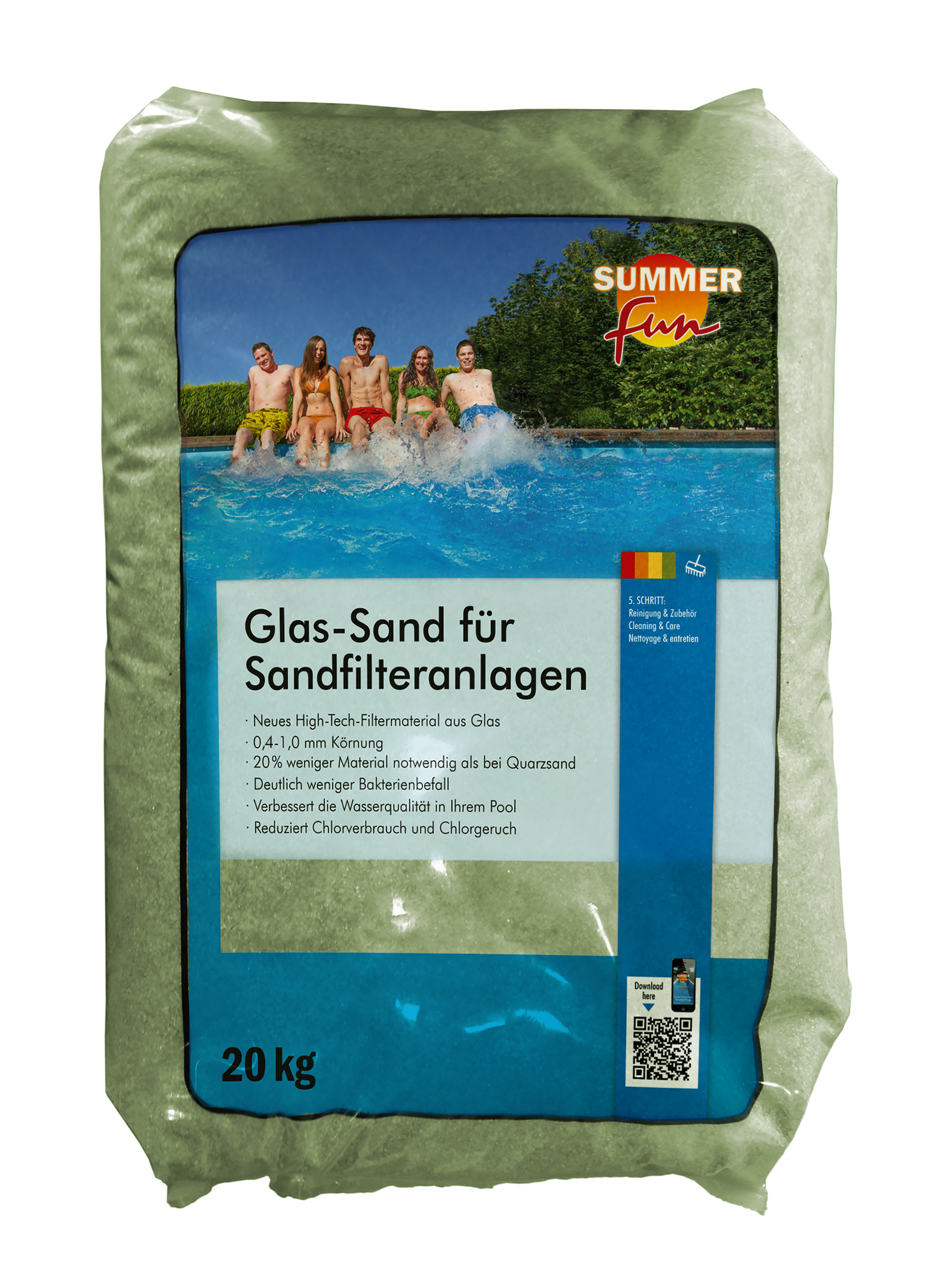 Summer Fun Glassand für Sandfilteranlagen Körnung 0,5 - 1,00 mm  Sack / 20kg