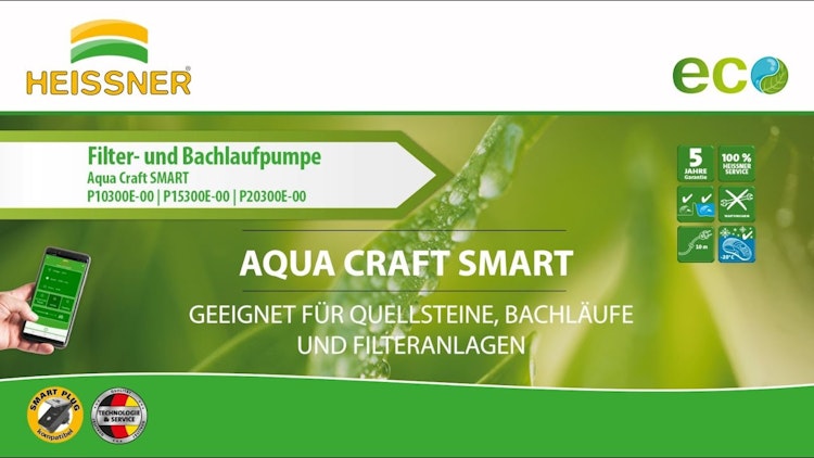 Heissner Filter- und Bachlaufpumpe Aqua Craft Smart, 10000 l/h (P10300E-00) Heissner Filter- und Bachlaufpumpe Aqua Craft Smart, 10000 l/h (P10300E-00)